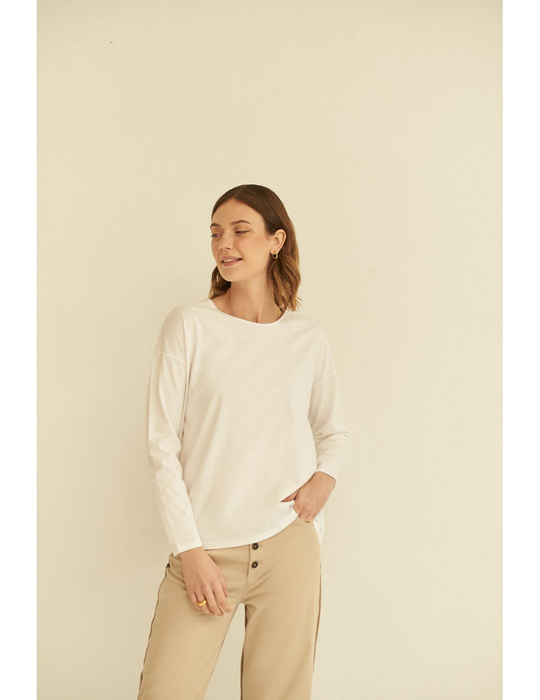 Camiseta Mus&Bombon Basieco Redondo Blanco