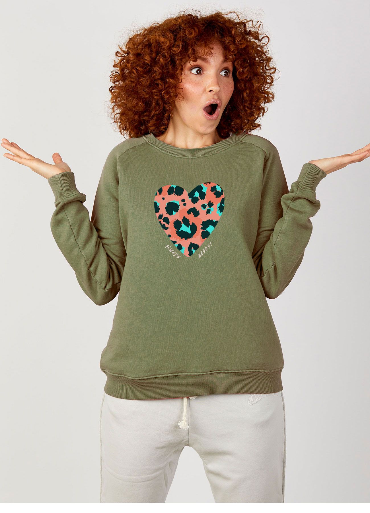 Sudadera Dear Tee Mujer Always Besos Verde