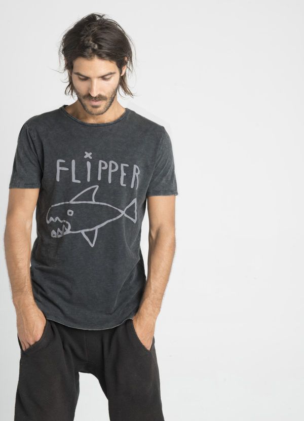 Camiseta Dear Tee hombre FLIPPER-negro