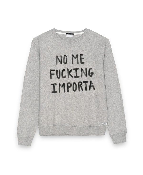 Sudadera Dear Tee hombre NO ME FUCKING IMPORTA-gris